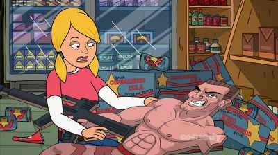 His arm!
His beautiful, bumpy arm! - Corner Gas Animated