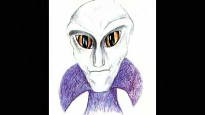 His large, slanted eyes had
huge vertical black pupils - Truth Hunter