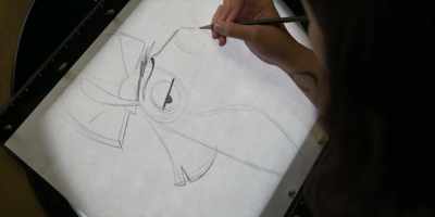 His nose is approximately
the outer edge of the circle, - Sketchbook