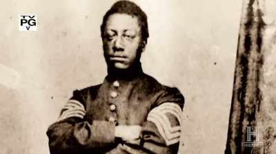 His oldest son, Lewis, is
promoted to Sergeant Major, - Black Patriots: Heroes of the Civil War