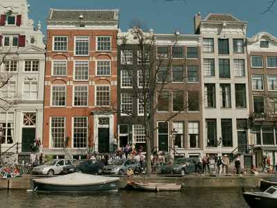 His studio was situated
further along the canal, - Occupied City