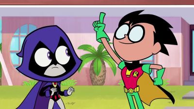 His throat is closing.
We're not gonna make it. - Teen Titans Go!