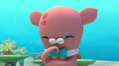 Hm, perhaps a cloud
of octopus ink might slow them down. - Octonauts and the Great Barrier Reef