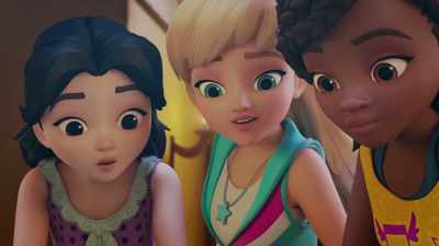 Hmm. Emma, if this map
lines up with your trail, - LEGO Friends: Girls on a Mission