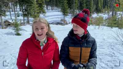 Hmm. I am here
with cool kid, - Snowy with a Chance of Christmas