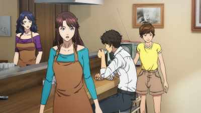 - Hmm?
- Uh, you can just sit anywhere. - LUPIN THE 3rd vs. CAT'S EYE