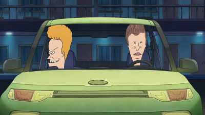 Hmm.
- Um, Butt-Head, we're in a car. - Beavis and Butt Head Do the Universe