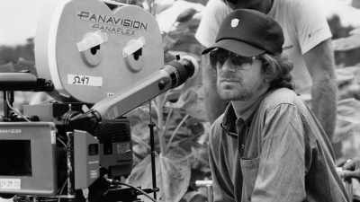 Hoberman:
And he does push himself, - Spielberg