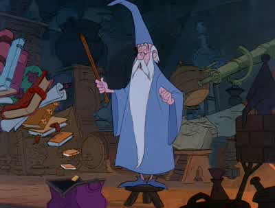 Hockety pockety wockety wack Odds and ends and bric a bracI'll be with you in a minute son Packing's almost doneYou You bungling blockhead - The Sword in the Stone