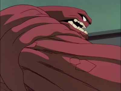 Hold it, freak, or we'll drill you. - The New Batman Adventures
