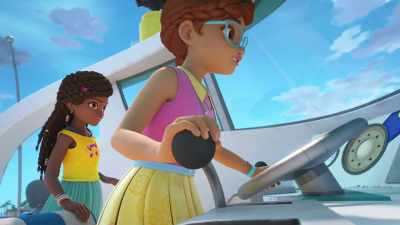 Hold on.[BOAT REVVING] - LEGO Friends: Girls on a Mission