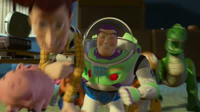 Hold it right thereBuzz You againThank goodness you're all right Buzz what is going onHold on I am Buzz Lightyear and I'm in charge of this detachmentNo I'm Buzz LightyearI'm Buzz Lightyear I'm Buzz LightyearSo who's the real BuzzI am Don't let this - Toy Story 2