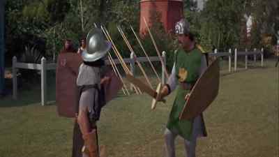 Hold that shield up.
Up, to protect your head. Try it. - Prince Valiant