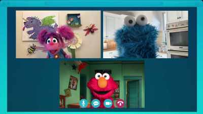 Holey camping tent,
guaranteed to let rain - Sesame Street: Elmo's Playdate