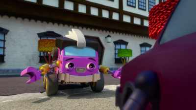 -Home safe and sound.
-[distant spluttering] - Mighty Monsterwheelies