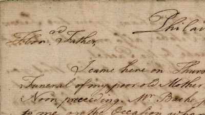 Honoured Father,
I came here on Thursday last - Benjamin Franklin