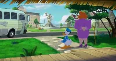 -(horn honking)
-(bus approaching) - Legend of the Three Caballeros