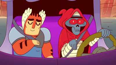 -[horn tooting]
-I'm coming, I'm coming. - ThunderCats Roar