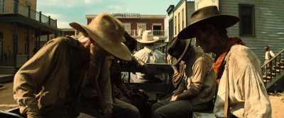 - (HORSE WHINNYING)
- (INDISTINCT SHOUTING) - The Magnificent Seven