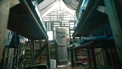 (hose thuds,
door creaks open) - Moonshine