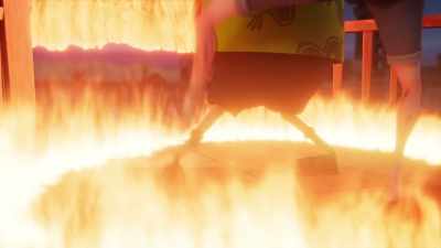 Hot, hot! Hot fire, hot fire! - Sausage Party: Foodtopia