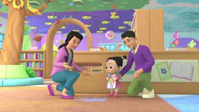 How about you hold on to that book
while I show you around the library - CoComelon Lane