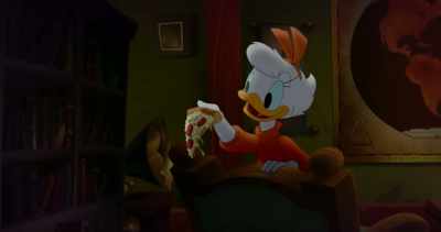 How about this?
Somebody didn't finish their pizza. - Legend of the Three Caballeros