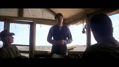 How is all the work comingEverything's goodAll the men are provided for Of courseSpirits seem highIs there anything that you need from meAnything the church can do for you I don't believe so No Thank youI understand you've asked the people to gather - There Will Be Blood