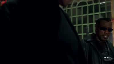 How long since he's been bitten About 20 minutesHis skin is fucking burning He's already starting to changeWill someone just shut him the fuck upIN FOREIGN LANGUAGEGROANINGSCREAMINGHold onHold him Chupa Come on manJust put him out of his fucking - Blade II