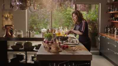 How long the cubes of bread
take to get golden will depend really - Nigella: At My Table