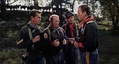 How many men does it take
to keep one lone female quiet? - The Horse Soldiers