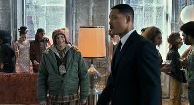 How's it goingGoing How's it going That depends For me personally things are goodUnless we're in the futurewhere the muscle boy argues with his girlfriendShe storms off and bumps the guy with the stuffed mushroomswho dumps the tray on the sailors on - Men in Black 3