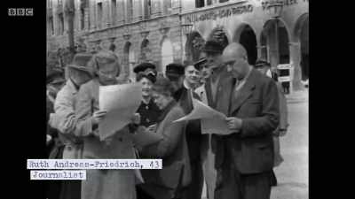 Huge headlines in all papers. - Berlin 1945