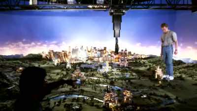 Huge panoramas can be reproduced
in a studio, - American Moon