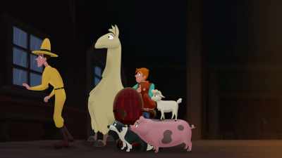 Huge storm, flash
flood, down Main Street? - Curious George: Go West, Go Wild