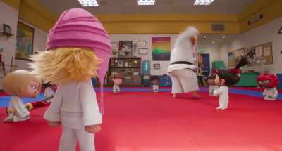 Huh! Ha! You better not be
talking back to your sensei. - Despicable Me 4