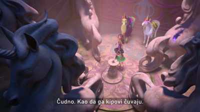 Huh. It's strange.
It's like the statues are guarding it. - Unicorn Academy
