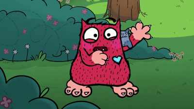 - Huh?
[unsure sigh] - Love Monster