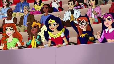 -Huh? -WOMAN:  Help us! Help us! - DC Super Hero Girls: Intergalactic Games