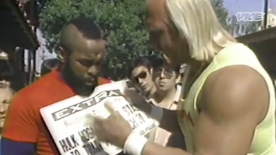 "Hulk Hogan &
Mr. T start to train..." - The Nine Lives of Vince McMahon