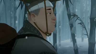 [humming continues] Hm? [gasps] - BLUE EYE SAMURAI