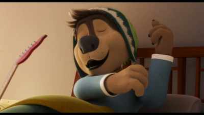 [humming and imitating
electric guitar solo] - Rock Dog 2: Rock Around the Park