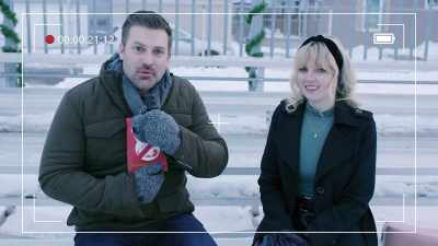 Hunter Williams here with
local superstar Katrina Marks - Christmas Lover's Anonymous