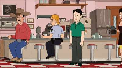 [hushed] Yeah.
Grab a pen and some paper. - Corner Gas Animated