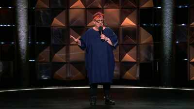 I was a bit nervous earlier on back there, - Backstage with Katherine Ryan