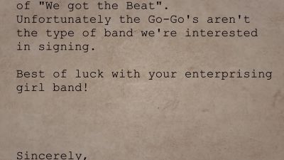 I had a file folder of rejection letters - The Go Go's