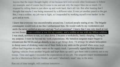 "I was a soldier at war
for my country, - Leavenworth