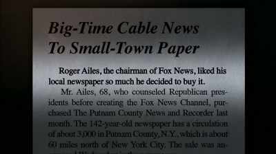 I was actually told about
the sale the night before. - Divide and Conquer: The Story of Roger Ailes