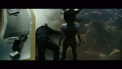 Alita. Factory enforcers came looking for Hugo. Somehow they knew he'd been kept alive. I helped him - Alita: Battle Angel