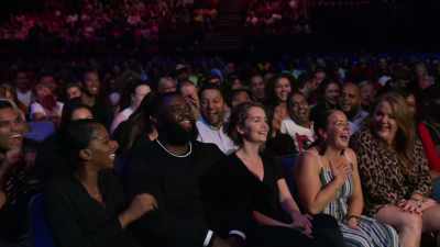 I almost threw this goddamn microphone
at your head just now, sir. - Kevin Hart: Irresponsible